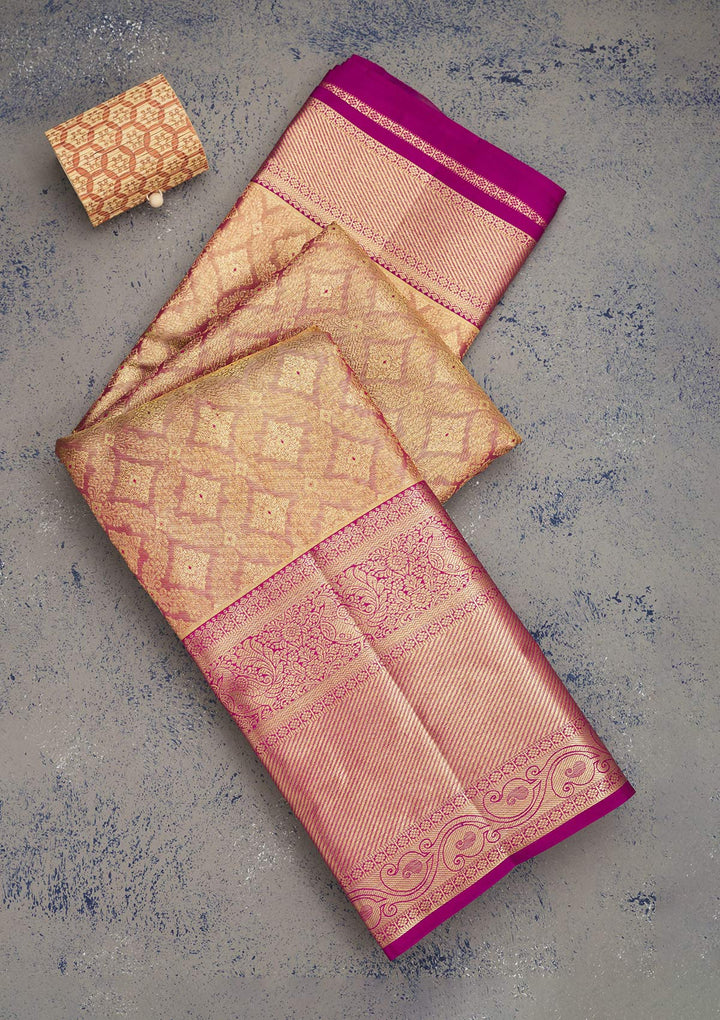 Purple Zariwork Pure Silk Saree