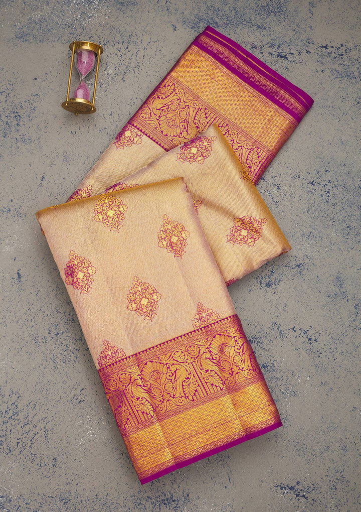 Purple Zariwork Pure Silk Saree