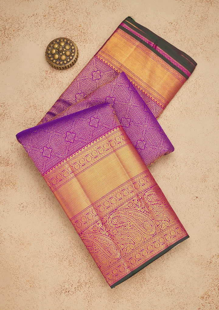 Purple Zariwork Pure Silk Saree