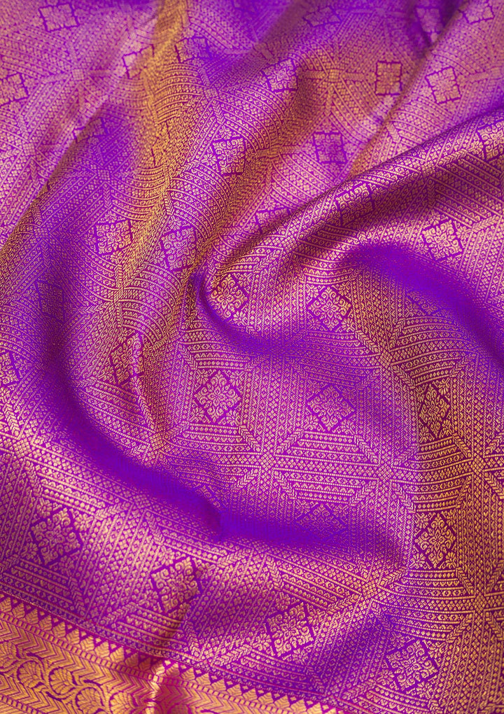 Purple Zariwork Pure Silk Saree
