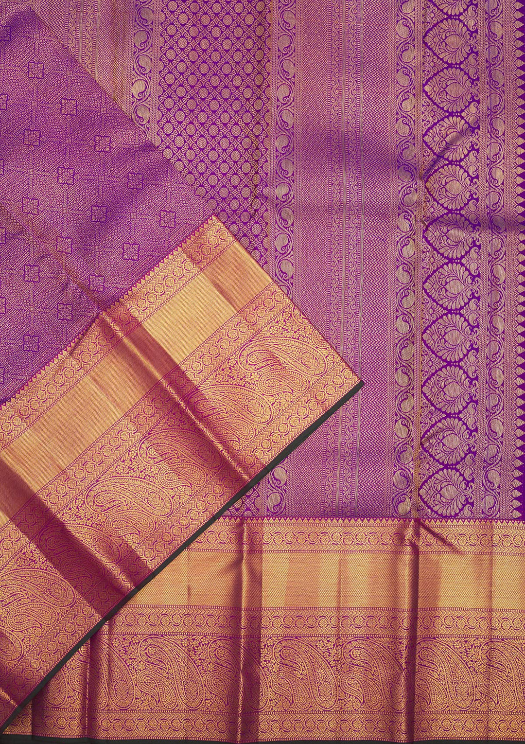 Purple Zariwork Pure Silk Saree