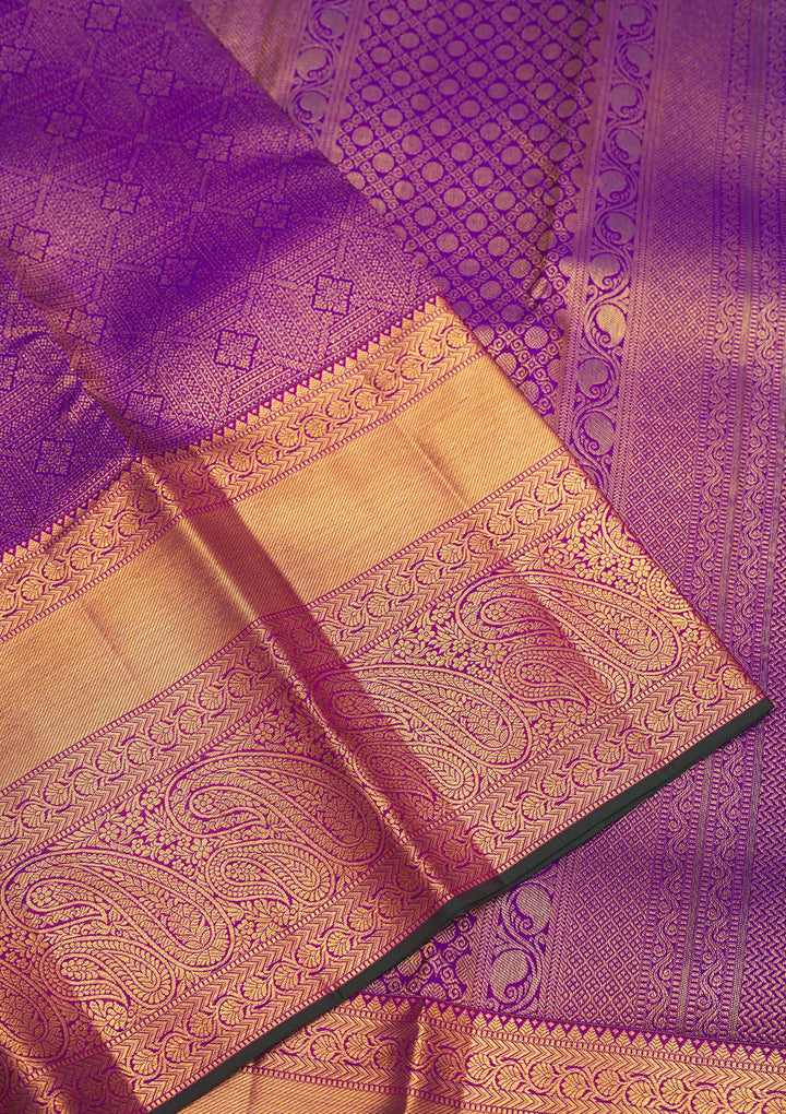 Purple Zariwork Pure Silk Saree