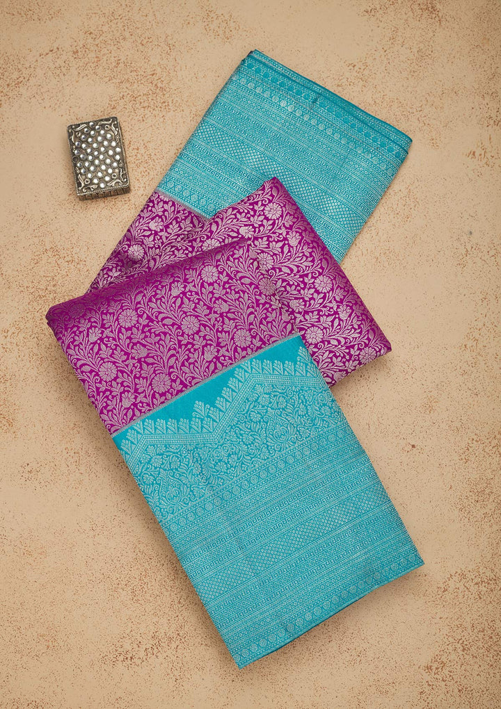 Purple Zariwork Pure Silk Saree
