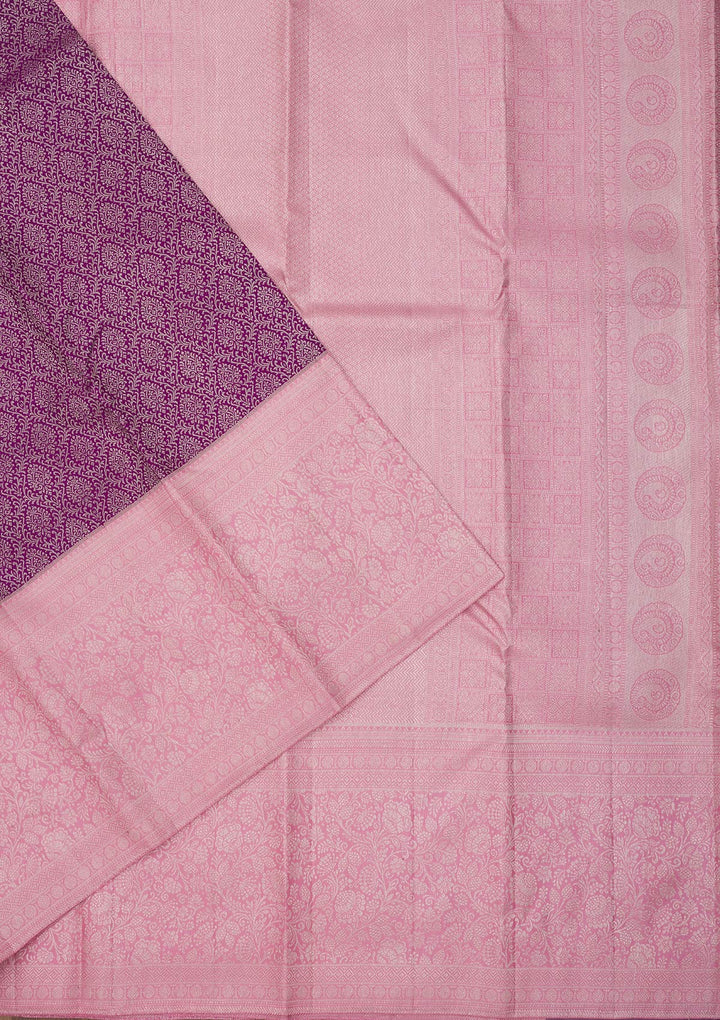 Purple Zariwork Pure Silk Saree