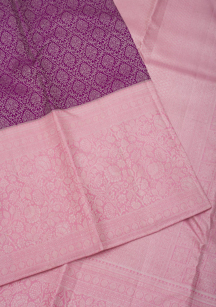 Purple Zariwork Pure Silk Saree