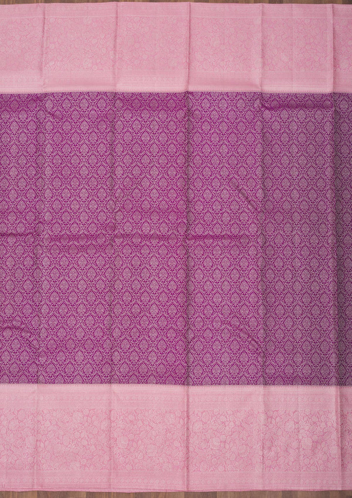 Purple Zariwork Pure Silk Saree