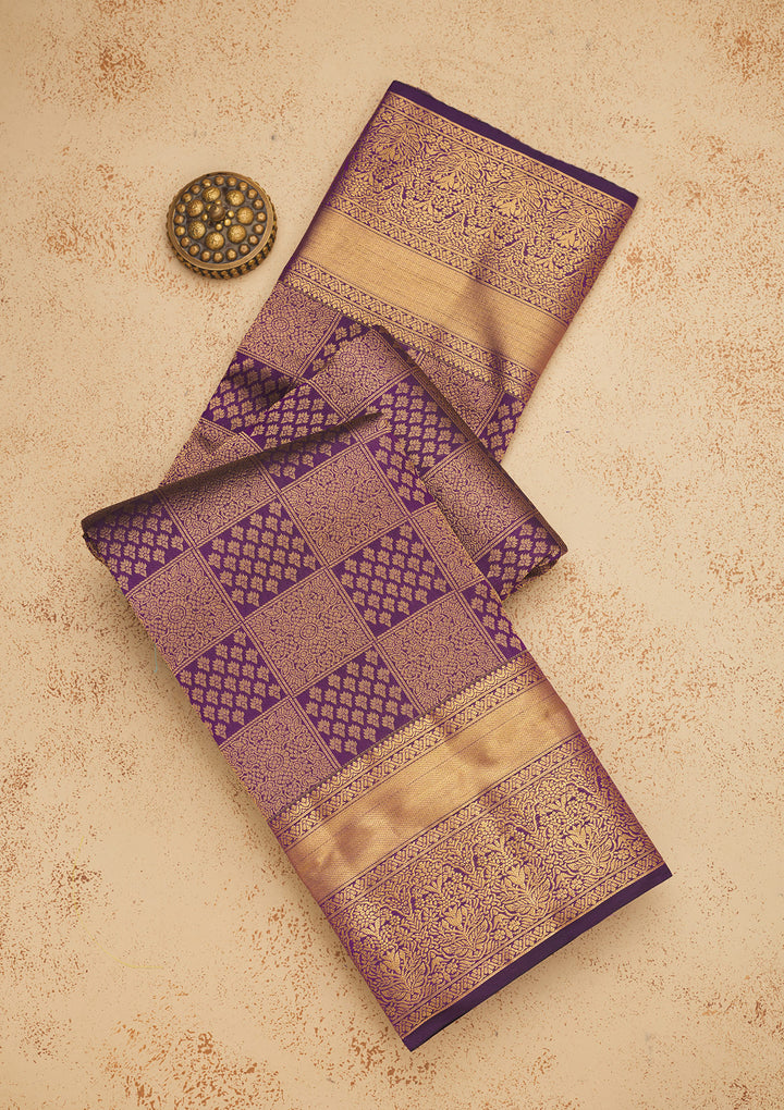 Purple Zariwork Pure Silk Saree