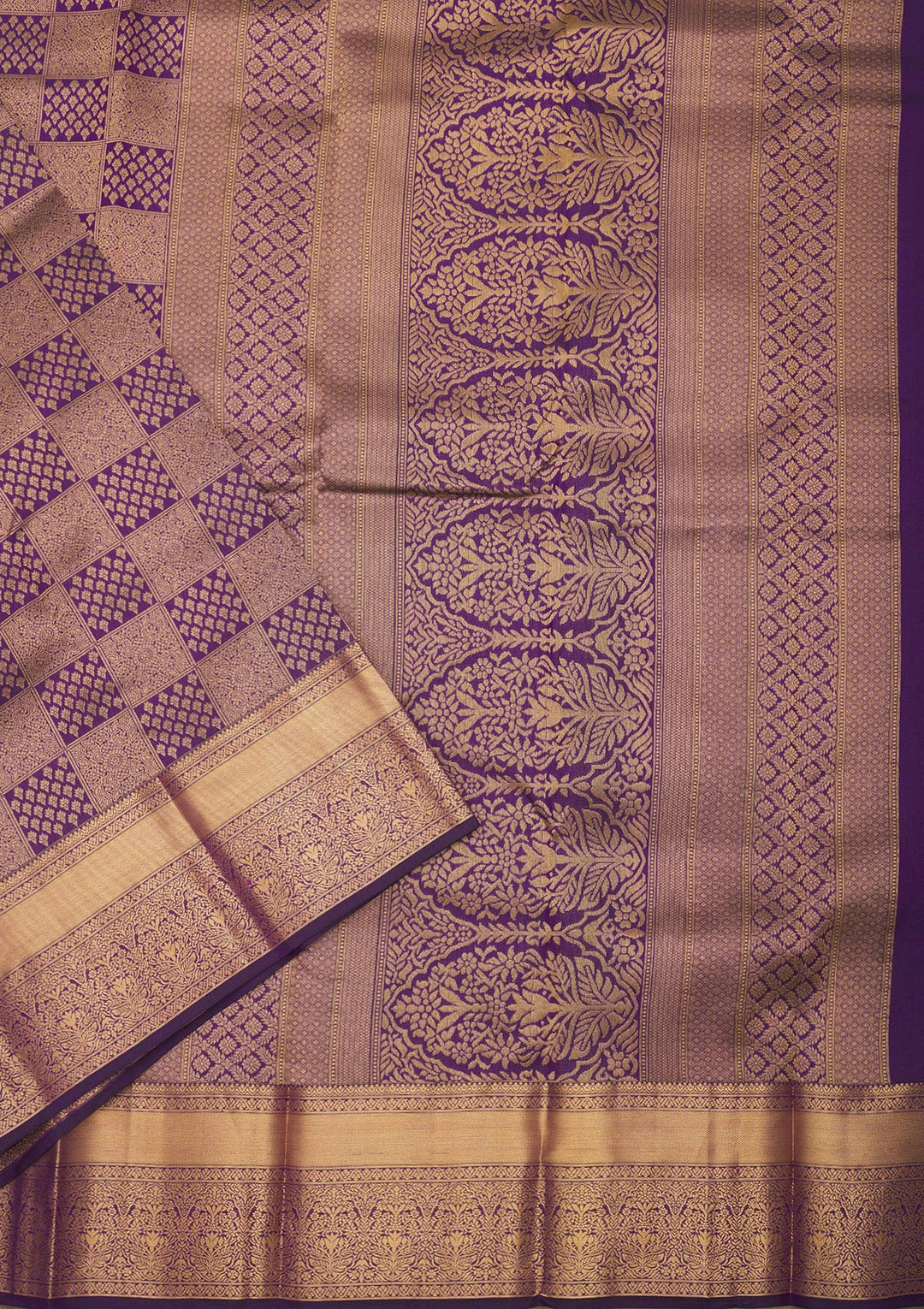 Purple Zariwork Pure Silk Saree