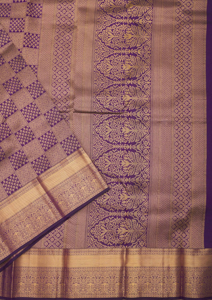 Purple Zariwork Pure Silk Saree
