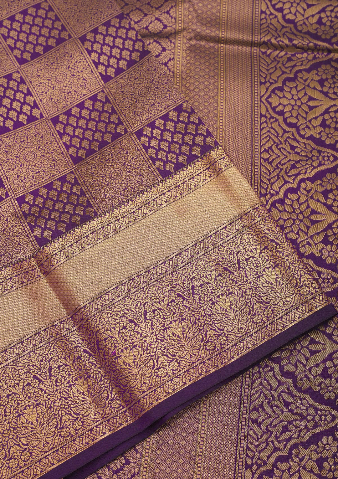 Purple Zariwork Pure Silk Saree