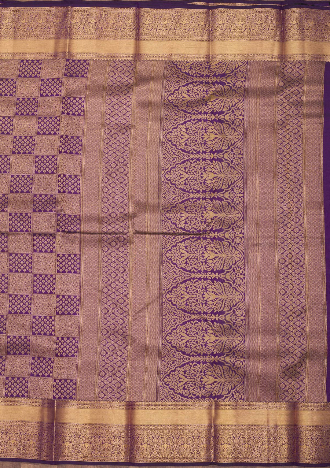 Purple Zariwork Pure Silk Saree