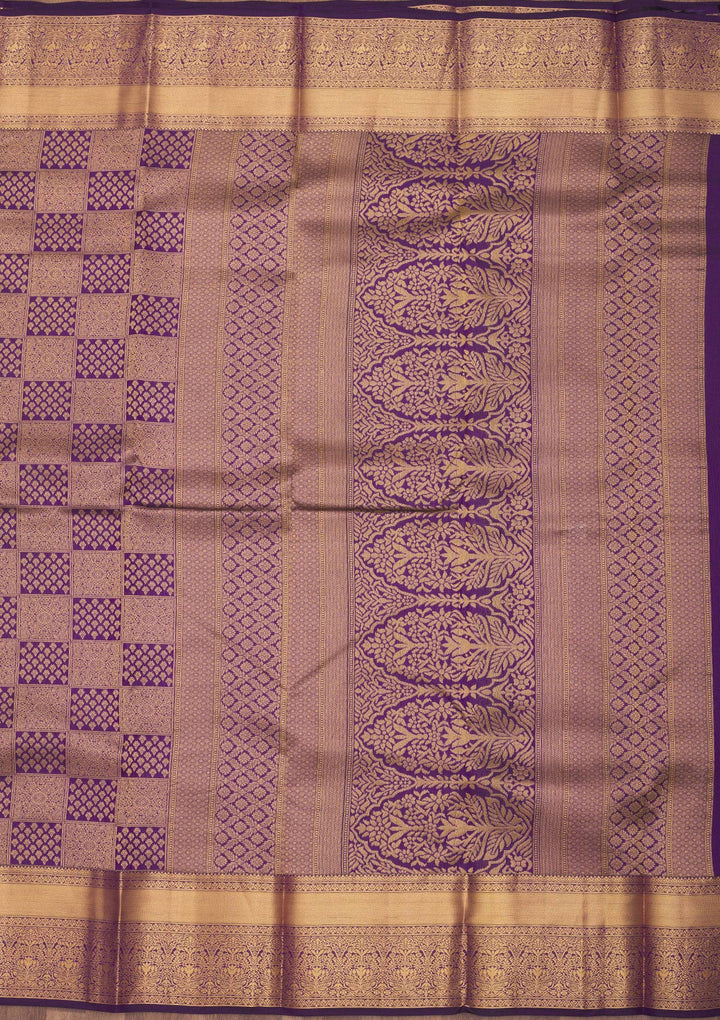 Purple Zariwork Pure Silk Saree