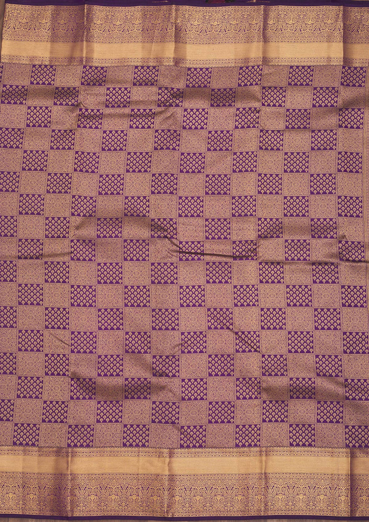 Purple Zariwork Pure Silk Saree