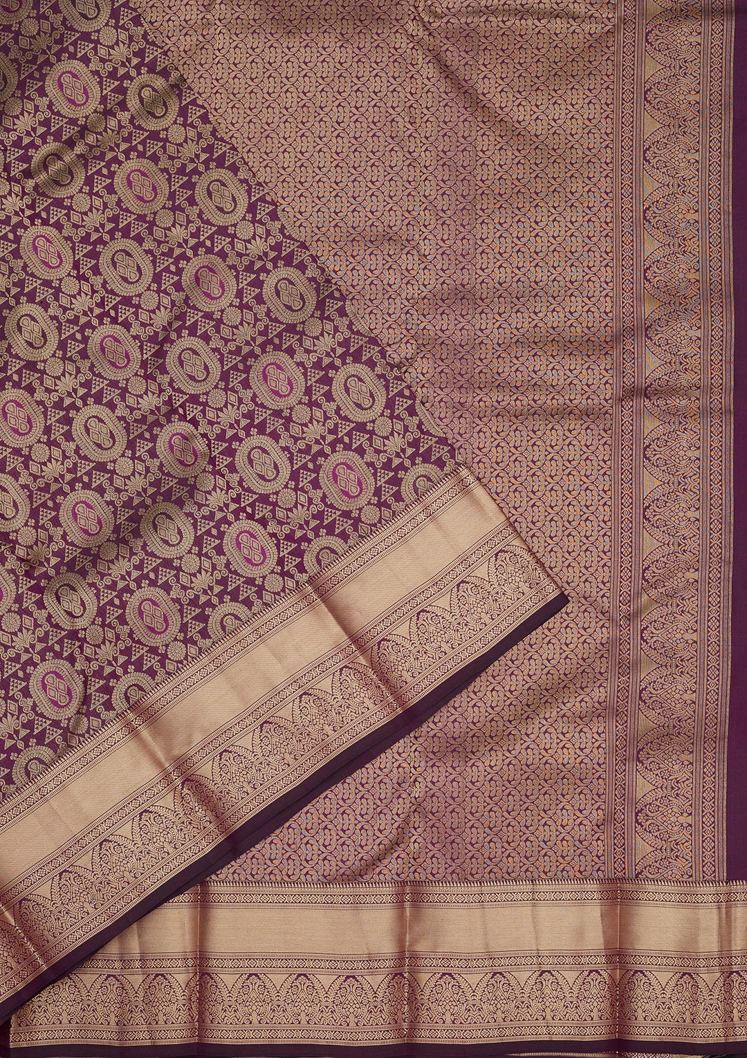 Purple Zariwork Pure Silk Saree