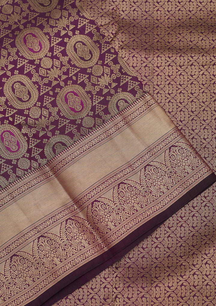 Purple Zariwork Pure Silk Saree