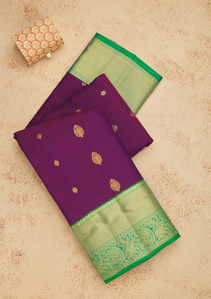 Purple Zariwork Pure Silk Saree