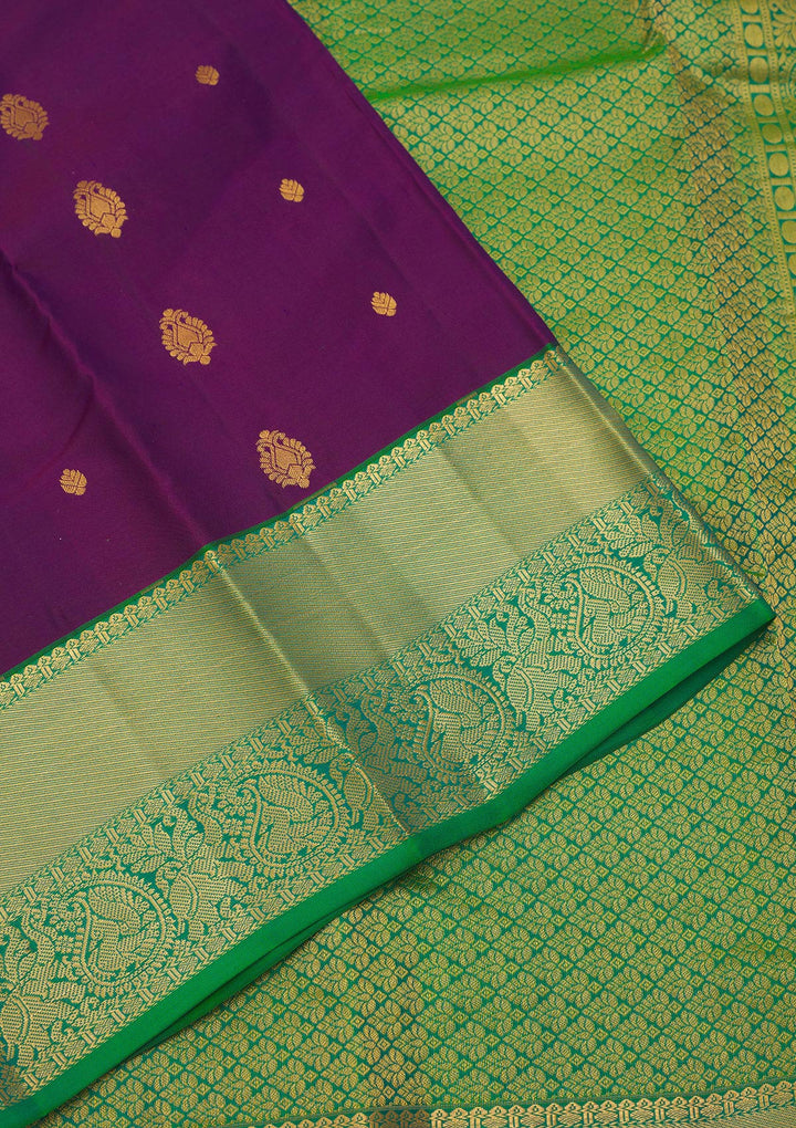 Purple Zariwork Pure Silk Saree
