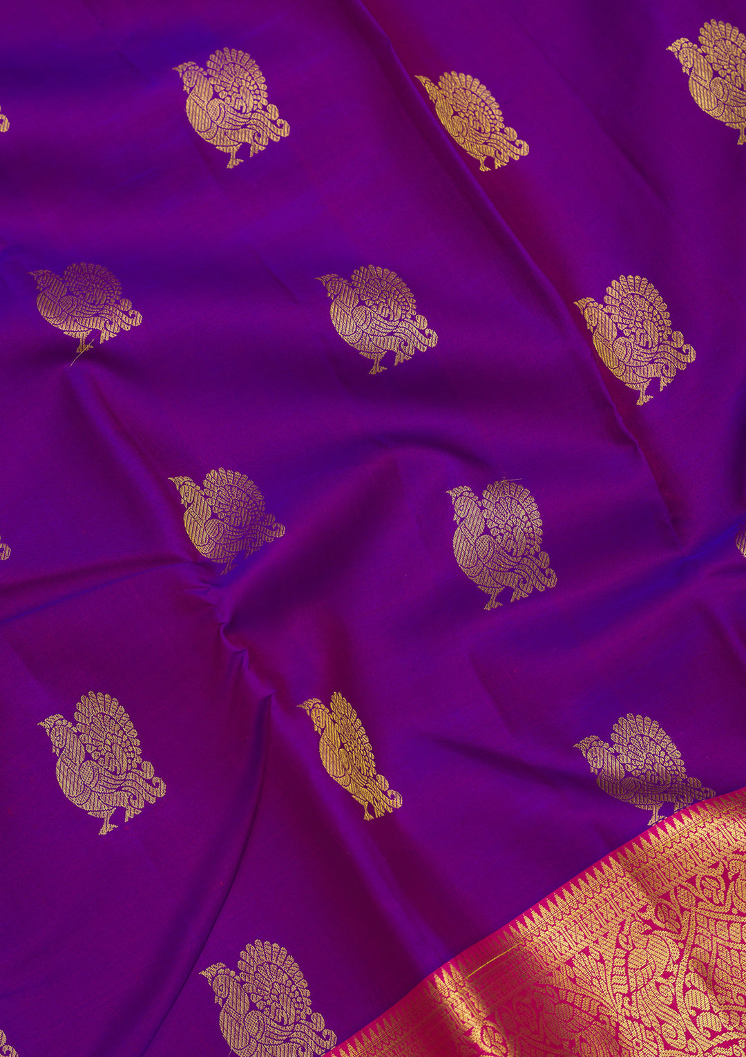 Purple Zariwork Pure Silk Saree