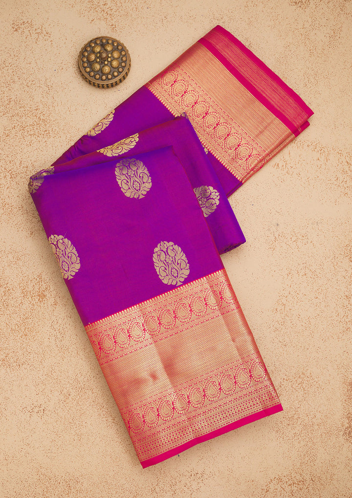 Purple Zariwork Pure Silk Saree