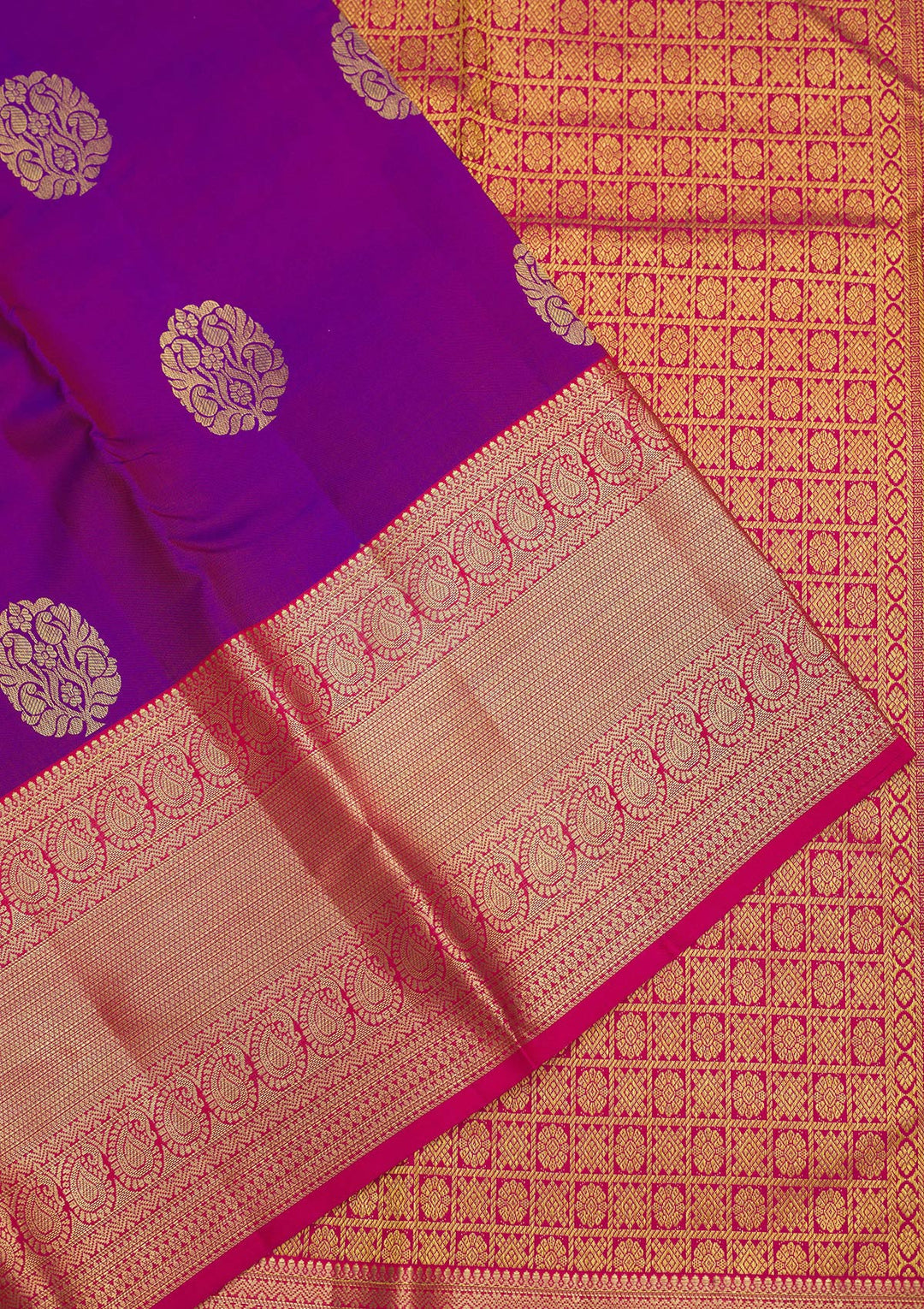 Purple Zariwork Pure Silk Saree
