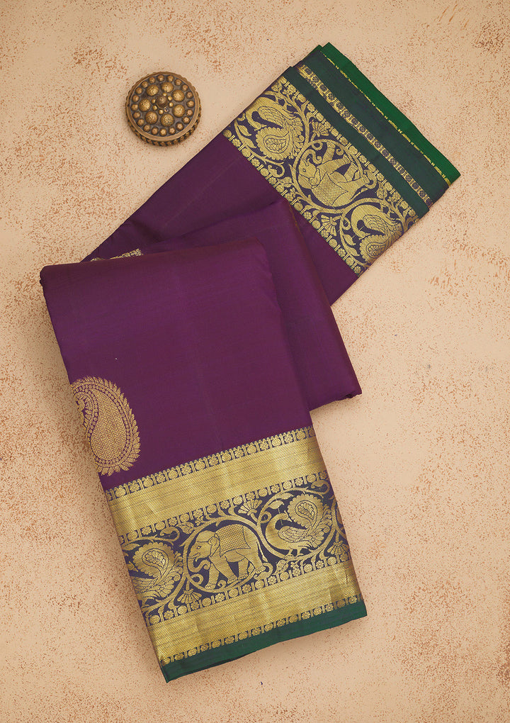 Purple Zariwork Pure Silk Saree