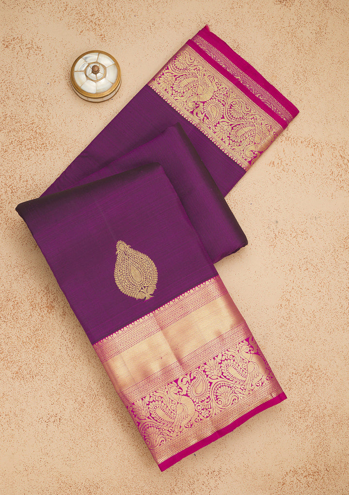 Purple Zariwork Pure Silk Saree