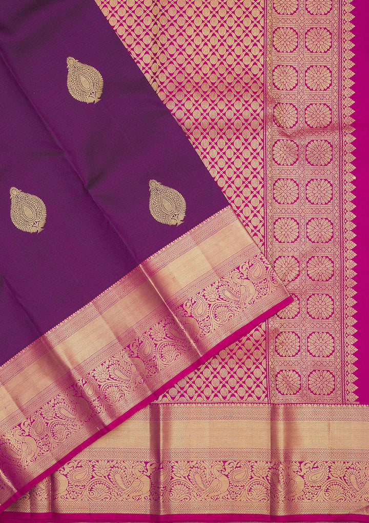 Purple Zariwork Pure Silk Saree