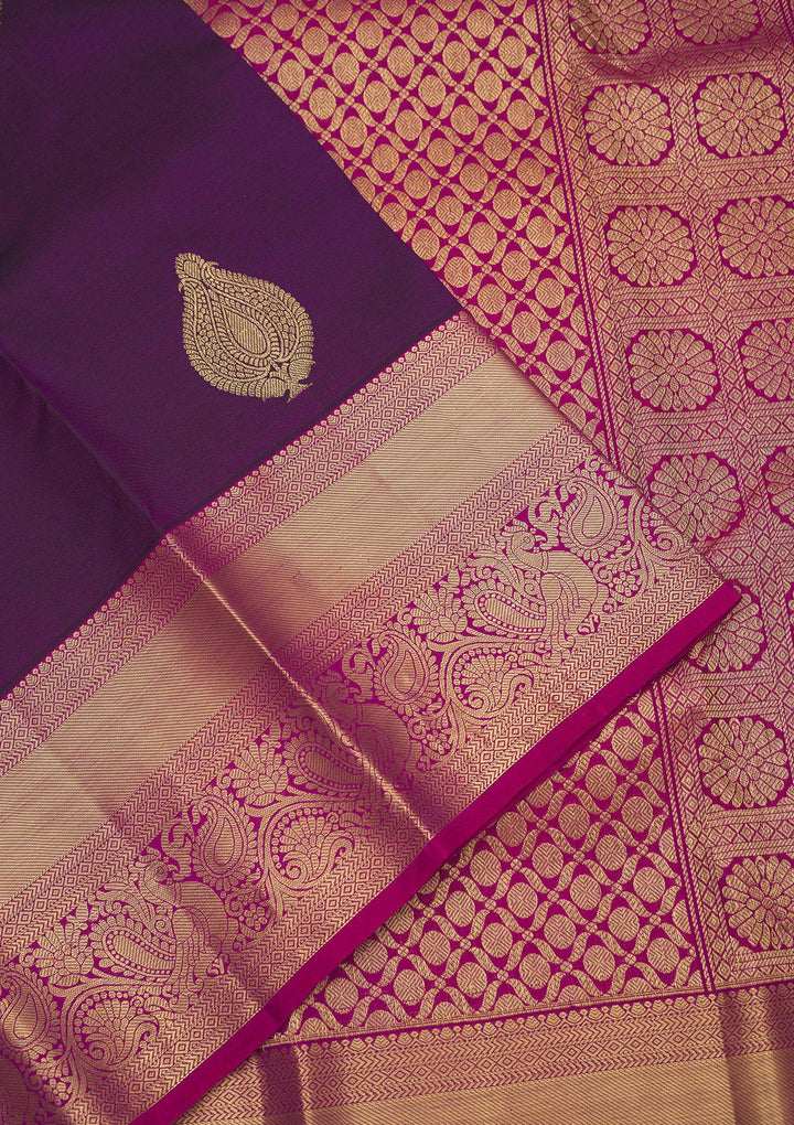 Purple Zariwork Pure Silk Saree