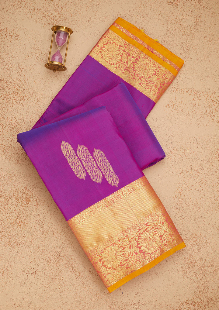 Purple Zariwork Pure Silk Saree