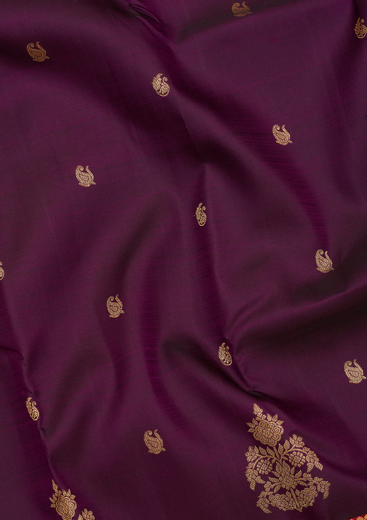 Purple Zariwork Pure Silk Saree