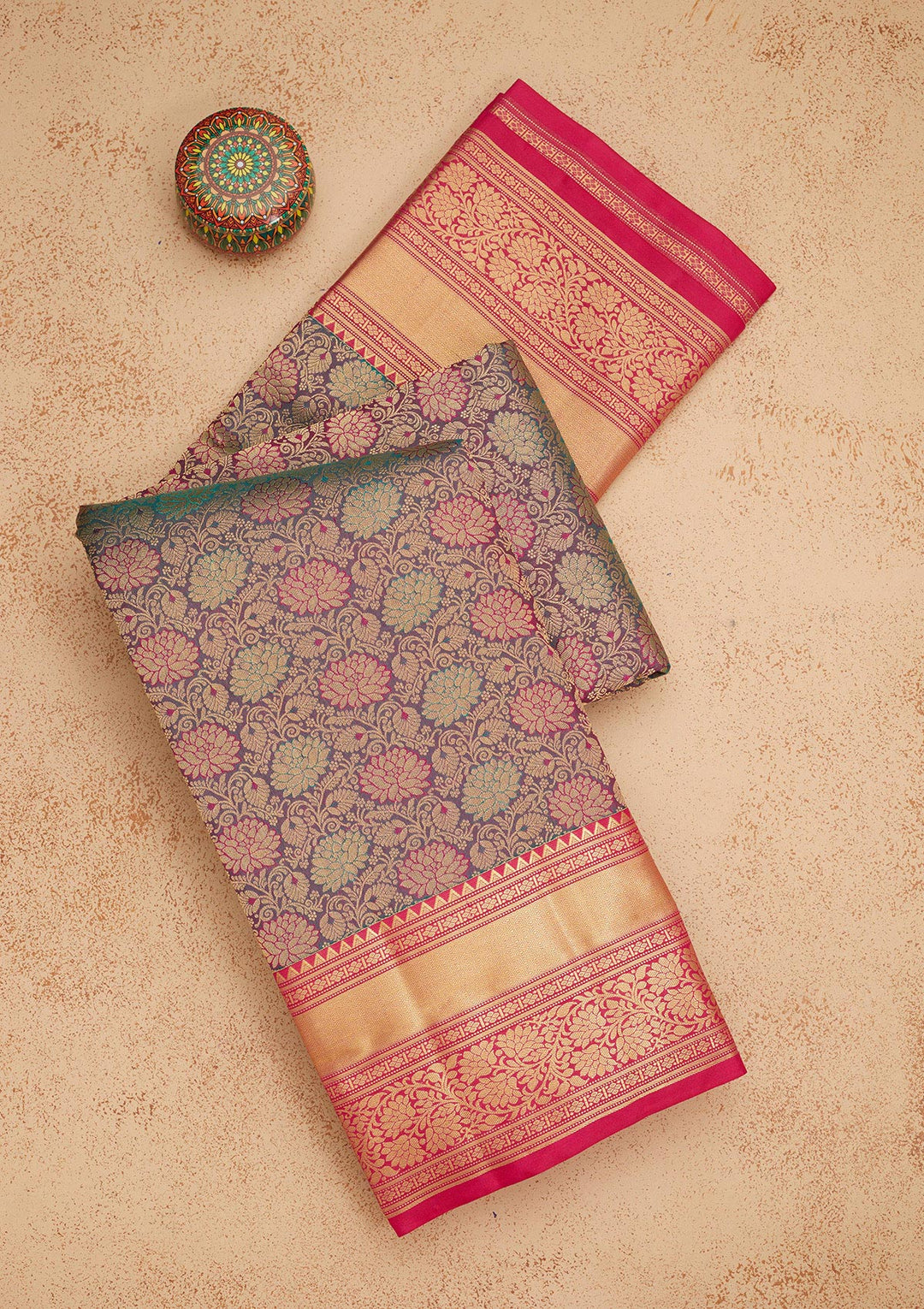 Purple Zariwork Pure Silk Saree