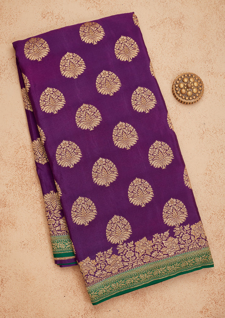 Purple Zariwork Pure Silk Saree