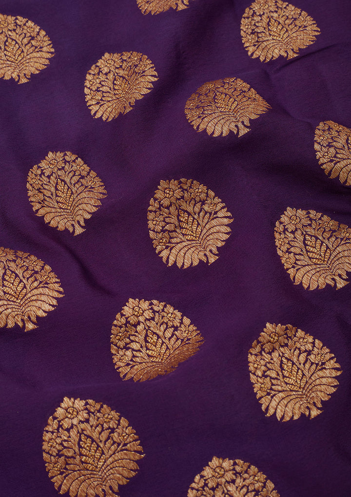 Purple Zariwork Pure Silk Saree