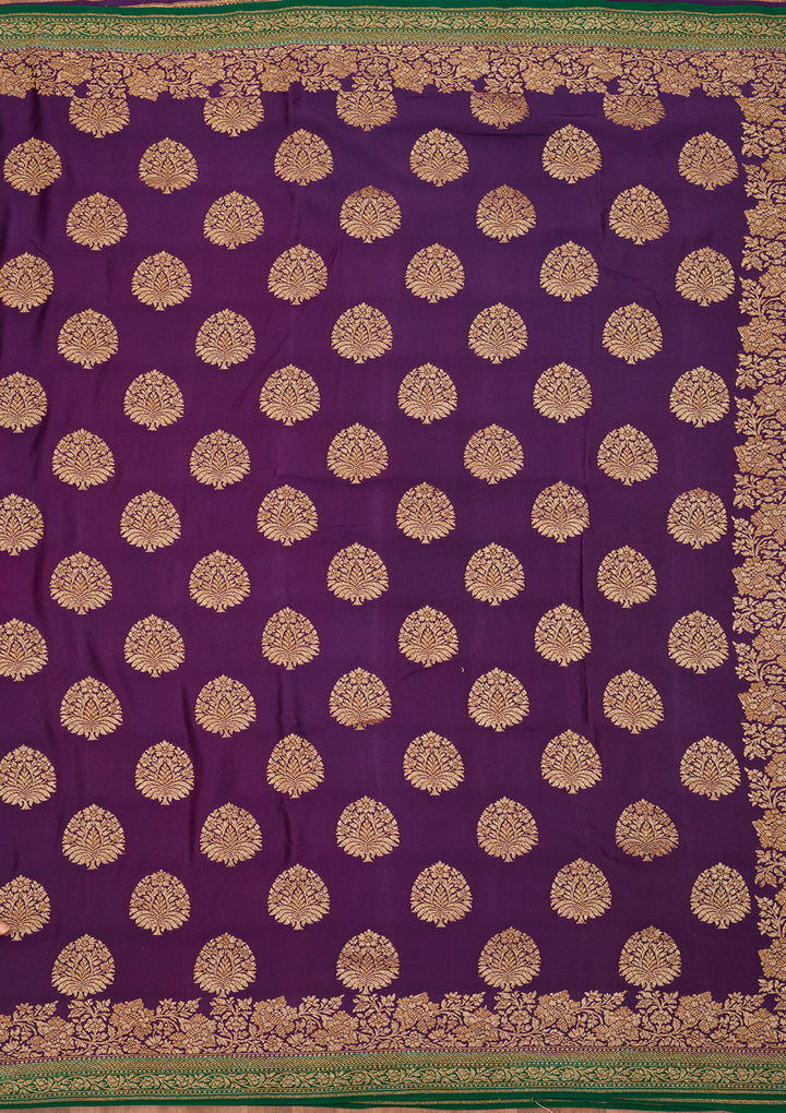 Purple Zariwork Pure Silk Saree
