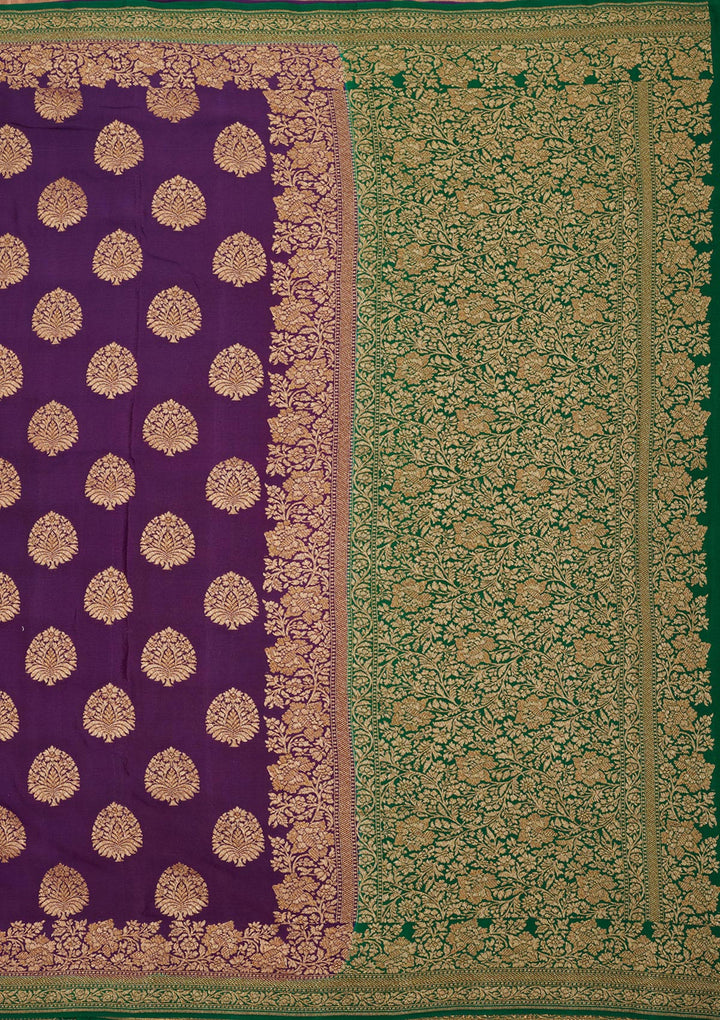 Purple Zariwork Pure Silk Saree