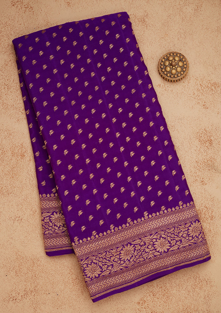 Purple Zariwork Pure Silk Saree
