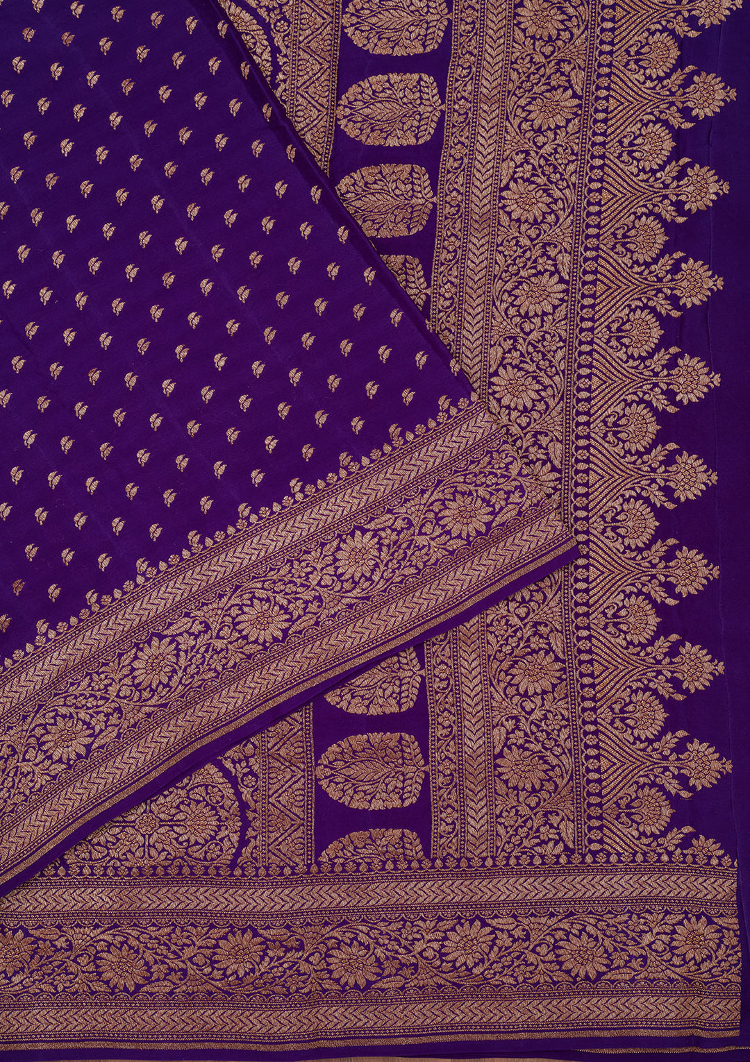 Purple Zariwork Pure Silk Saree