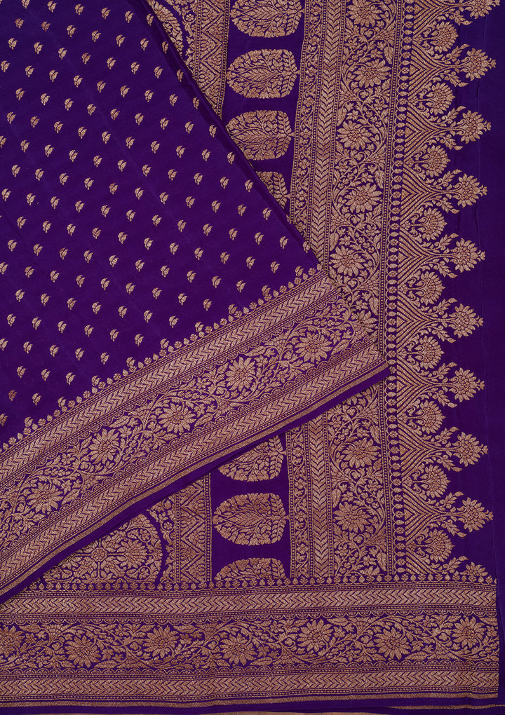 Purple Zariwork Pure Silk Saree