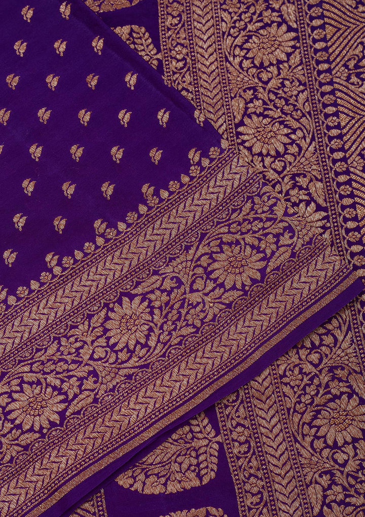 Purple Zariwork Pure Silk Saree