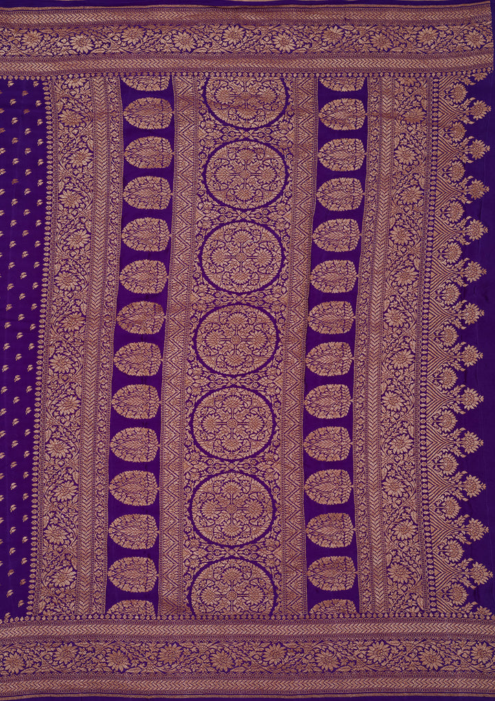 Purple Zariwork Pure Silk Saree