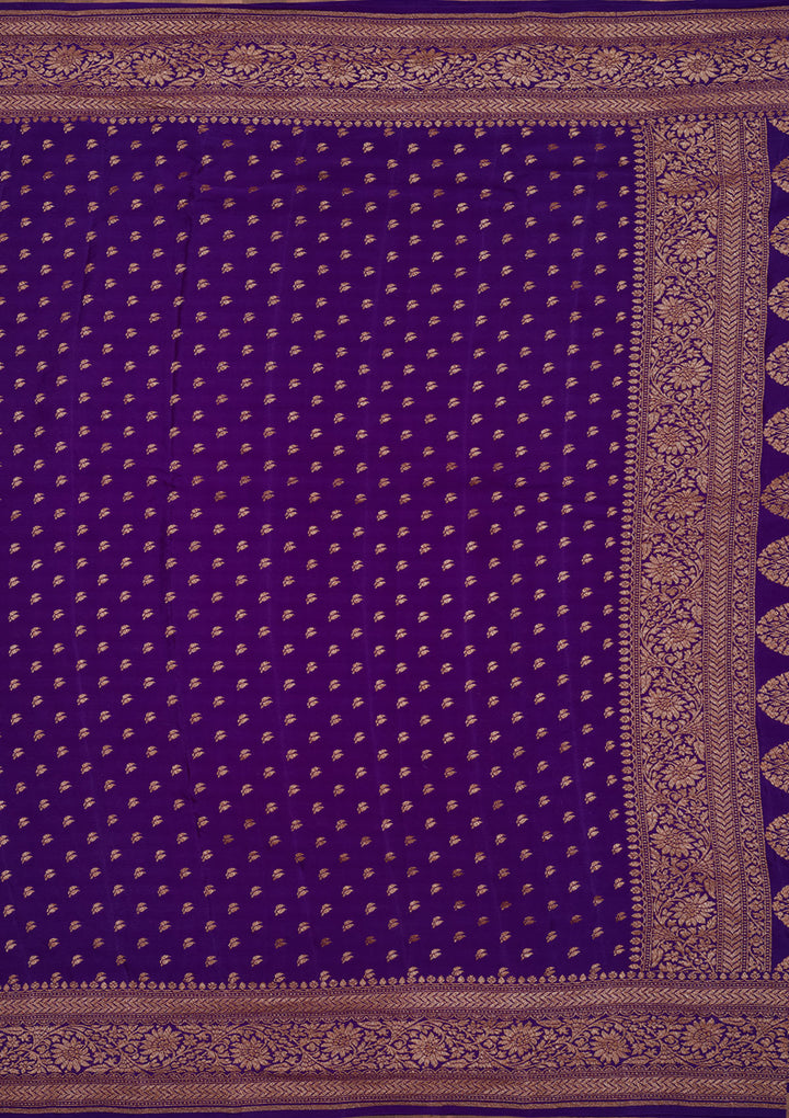 Purple Zariwork Pure Silk Saree