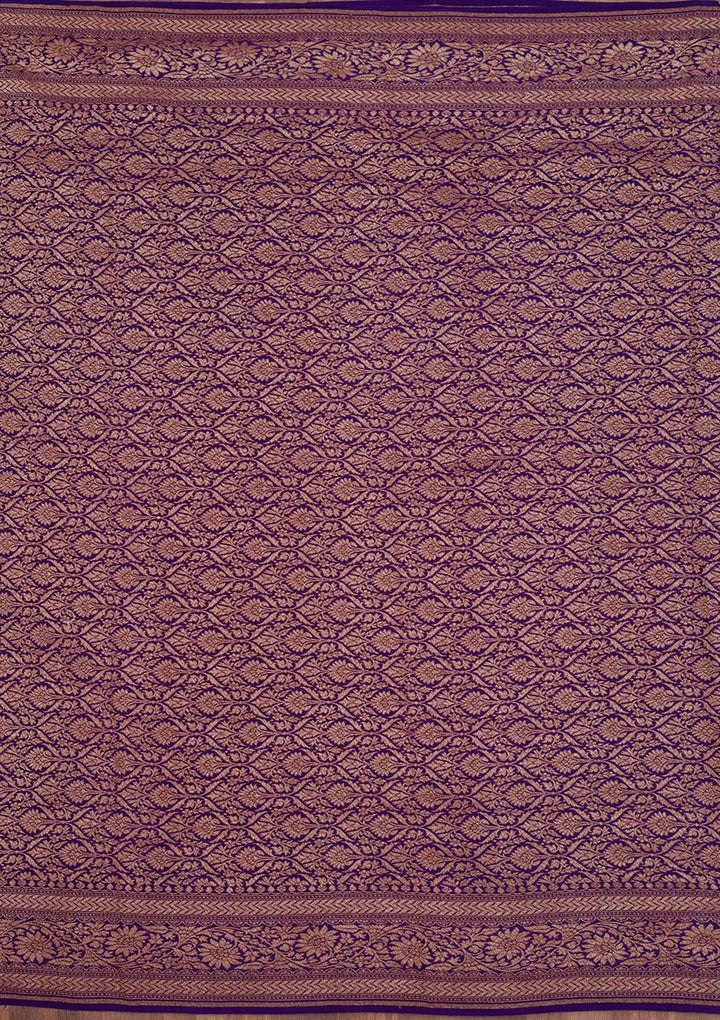 Purple Zariwork Pure Silk Saree