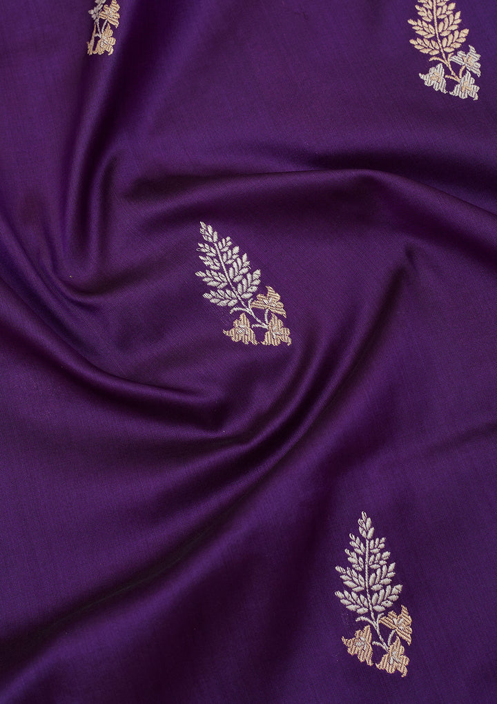 Purple Zariwork Pure Silk Saree