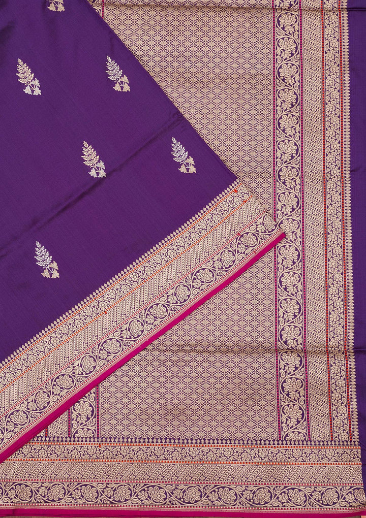 Purple Zariwork Pure Silk Saree