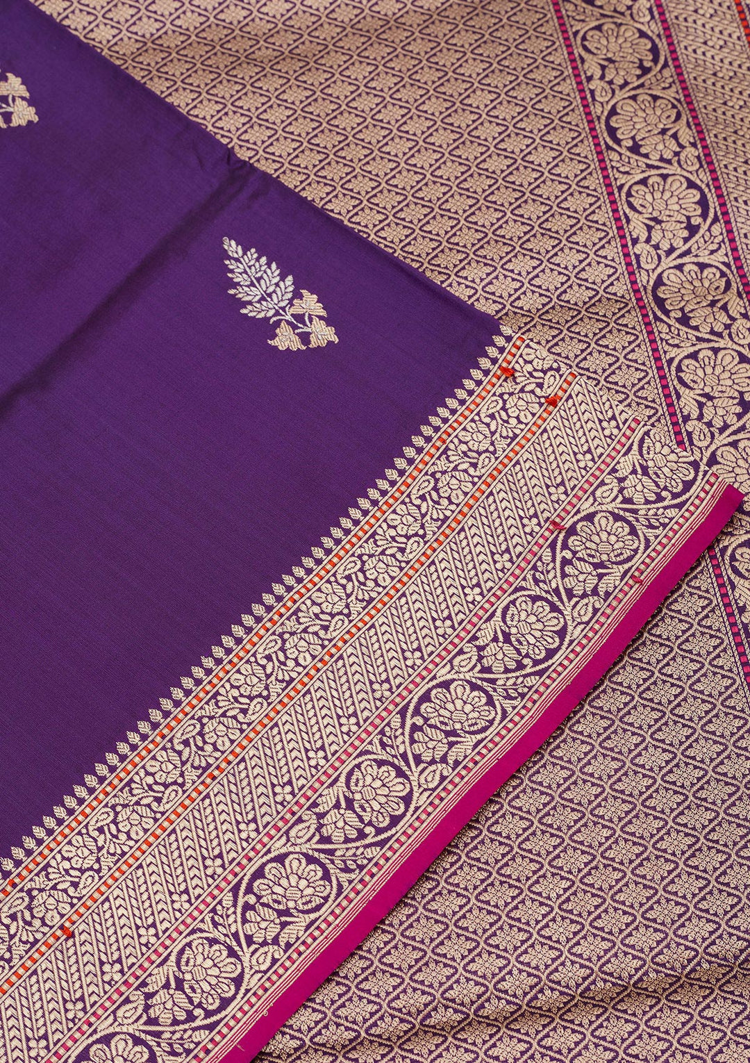 Purple Zariwork Pure Silk Saree