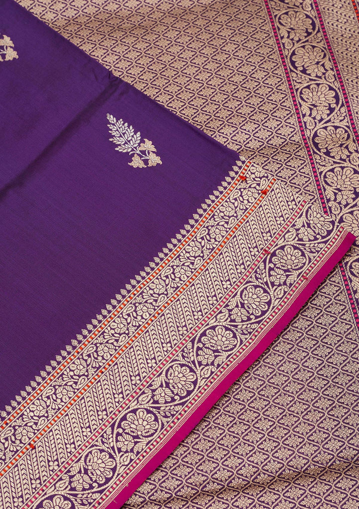 Purple Zariwork Pure Silk Saree