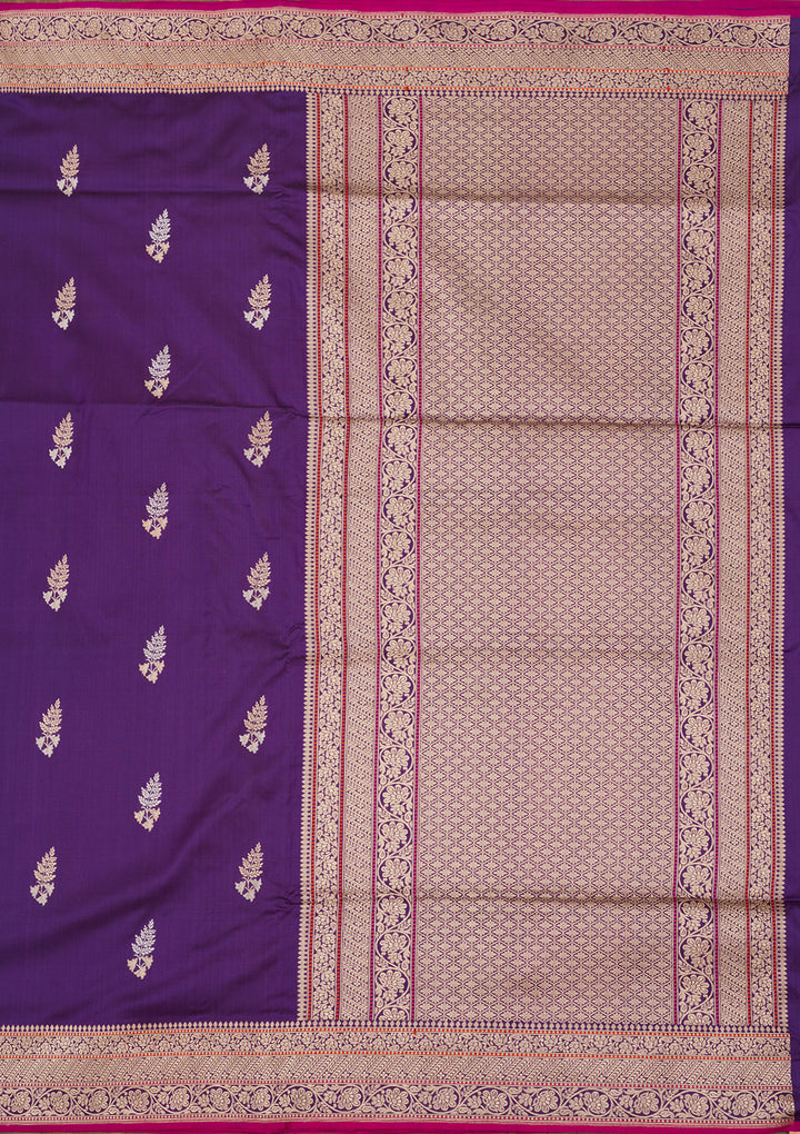 Purple Zariwork Pure Silk Saree