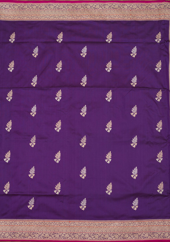 Purple Zariwork Pure Silk Saree