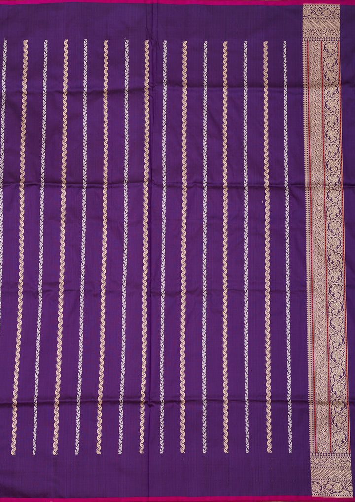 Purple Zariwork Pure Silk Saree