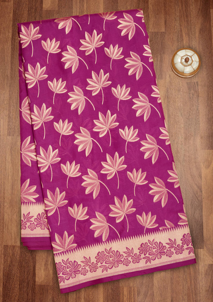 Purple Zariwork Pure Silk Saree
